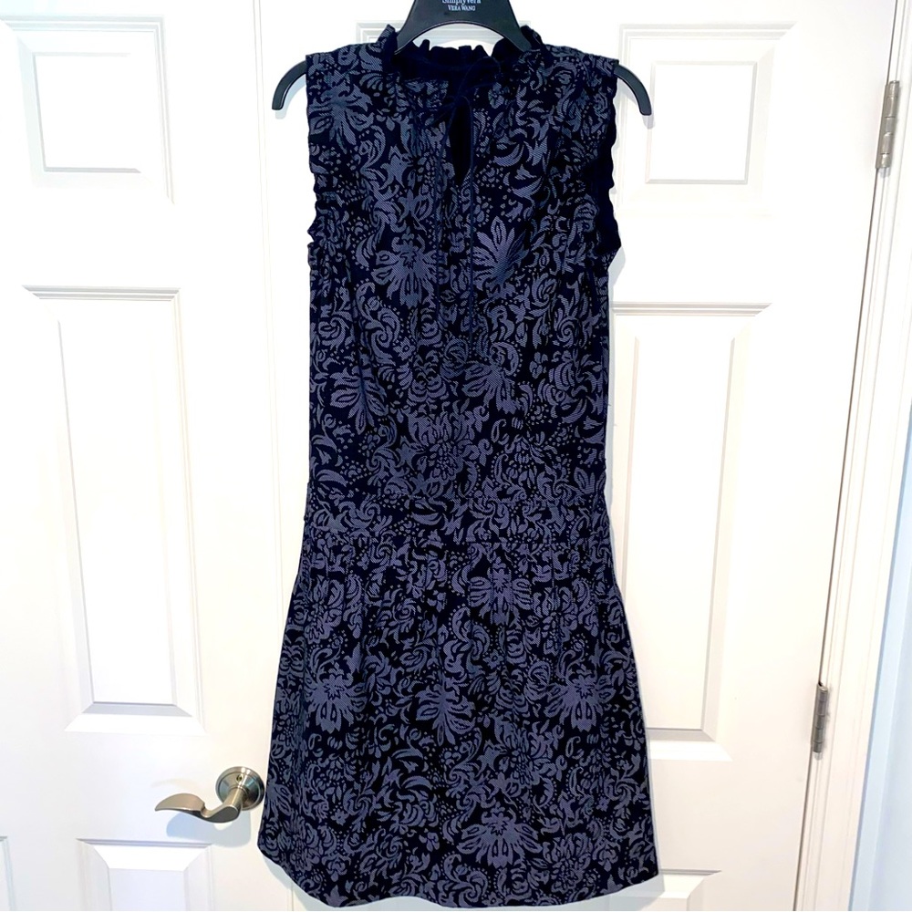 Velvet Dress Bias Cut Victorian Print S